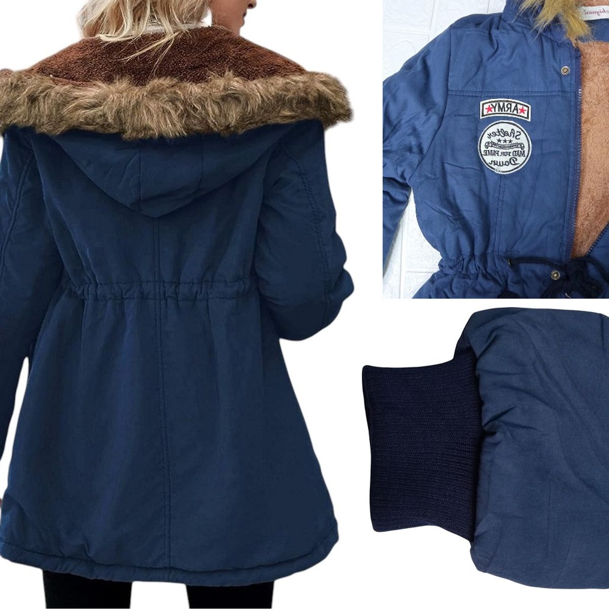 GENERICO - Parka Army casacas con puno abrigo de invierno mujer modelo asiatico