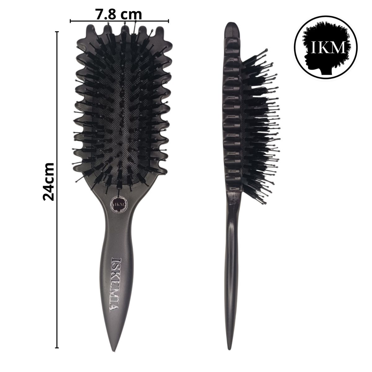 GENERICO - Cepillo Curly de Cabello Tipo Bounce para Definir Rizos en Negro
