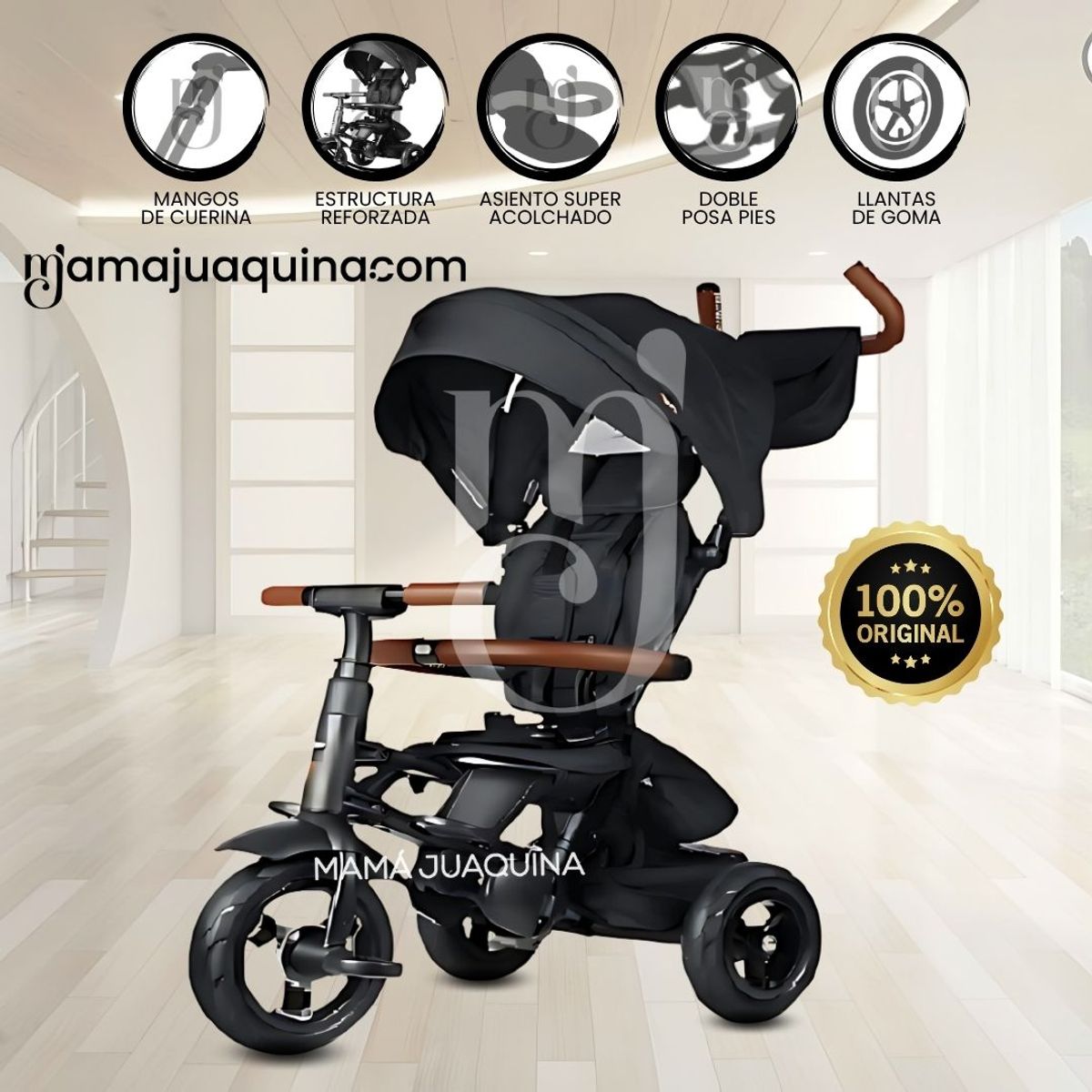 BABY - Triciclo Giratorio «RITO PREMIUM» Edición Limitada Black