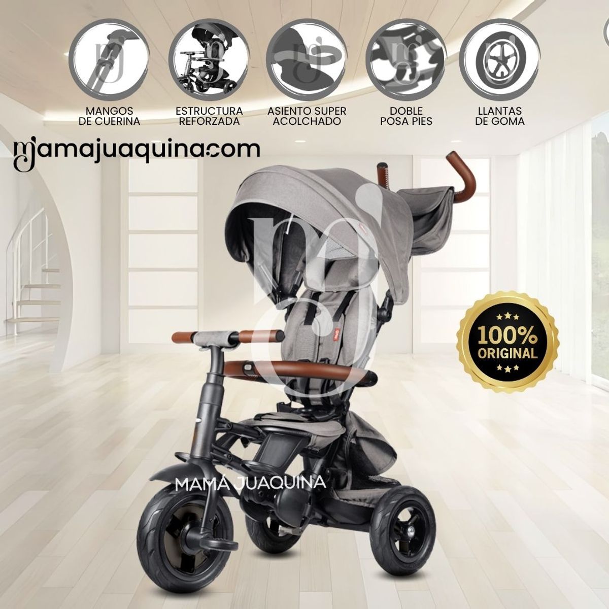 BABY - Triciclo Giratorio «RITO PREMIUM» Edición Limitada Gray