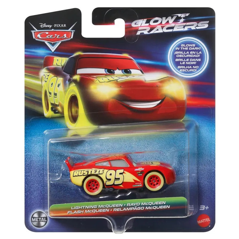 DISNEY PIXAR - Rayo Mcqueen Disney Pixar Cars Glow Racers - Coches Metal
