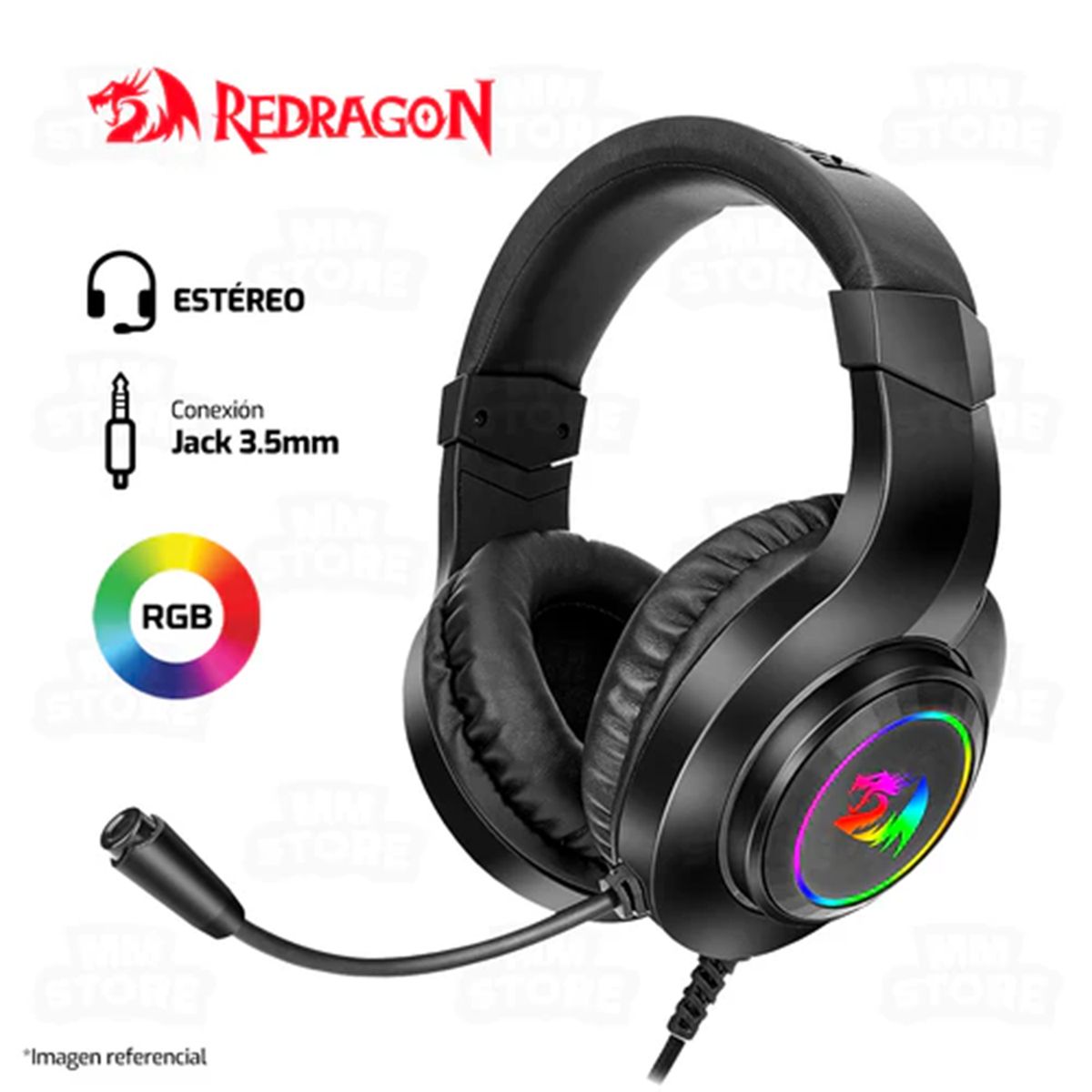 REDRAGON - AURICULARES REDRAGON HYLAS H260-RGB 35MM NEGRO