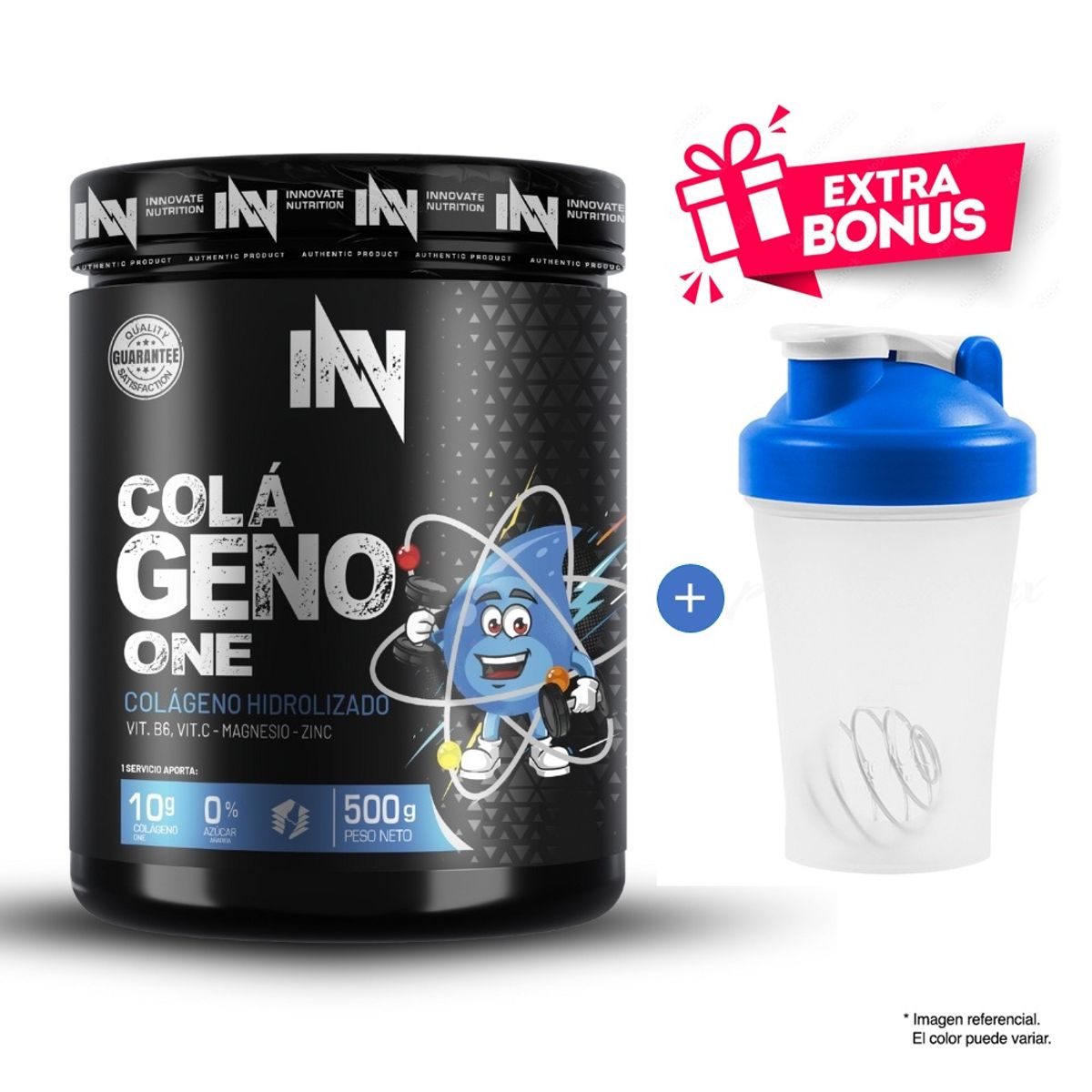 INN INNOVATE NUTRITION - COLAGENO COLLAGEN 500 GRAMOS SANDÍA INN MÁS SHAKER