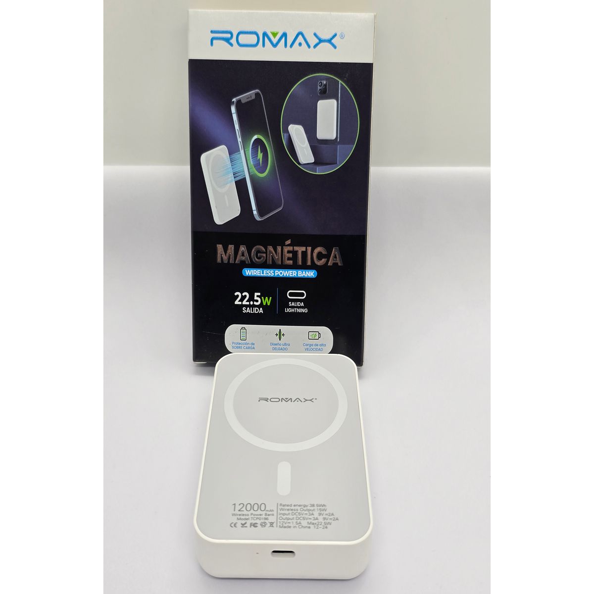 ROMAX - CARGADOR ROMAX INALAMBRICO MAGNETICO 12000mAh 225W