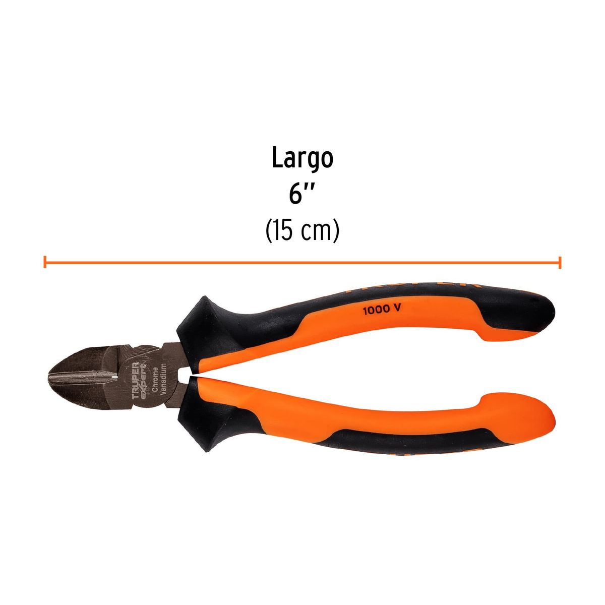 TRUPER - Pinza corte diagonal 6" alta palanca, Comfort Grip, Expert - 17331