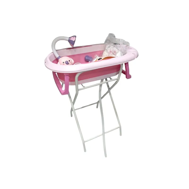 CAM - BAÑERA  SPLASH ROSADO CON RACK DE SOPORTE Y ACCESORIOS
