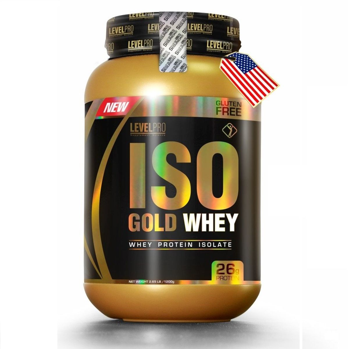 LEVEL PRO - Proteína Level Pro Iso Gold Whey 1.1 kg Chocolate + Shaker