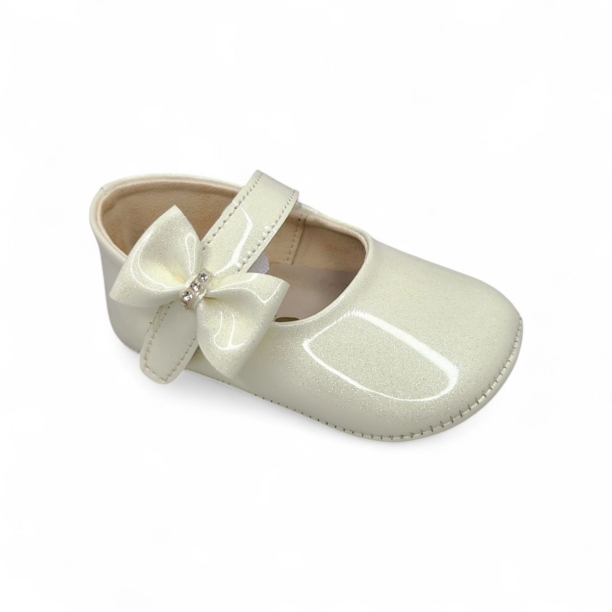 GENERICO - Zapatos Mocs suela suave con Pega Lazo Perla para niña bebé