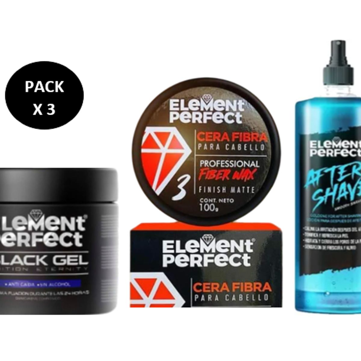 GENERICO - Pack Element Perfect Cera After Shave Y Black Gel