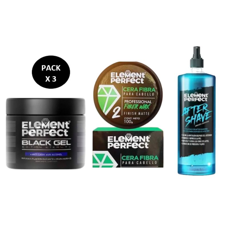 GENERICO - Pack Element Perfect Cera After Shave Y Black Gel