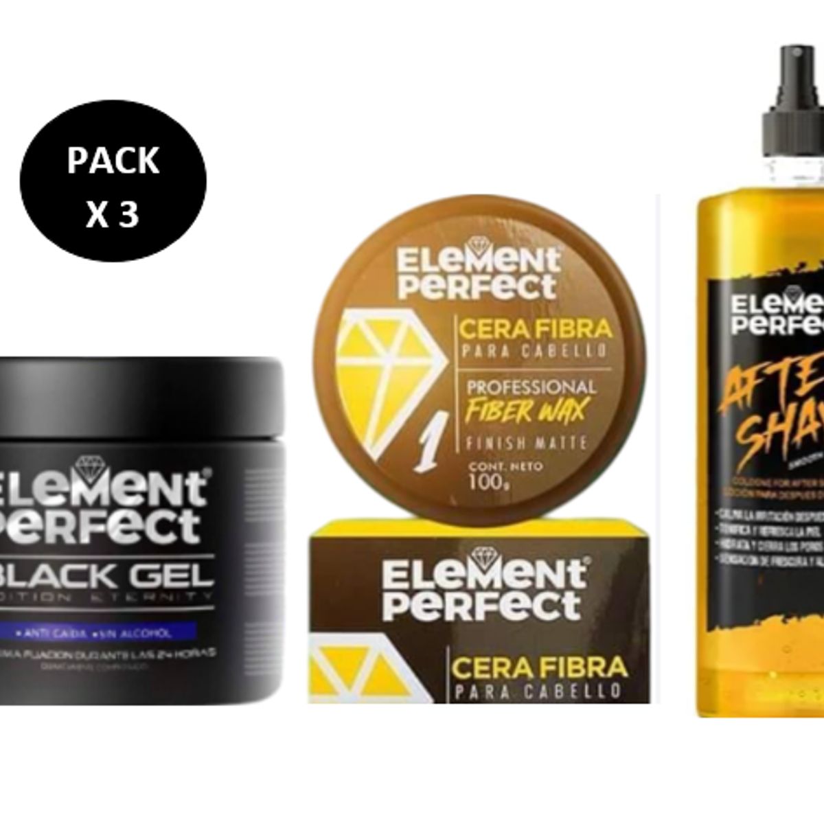 GENERICO - Pack Element Perfect Cera After Shave Y Black Gel