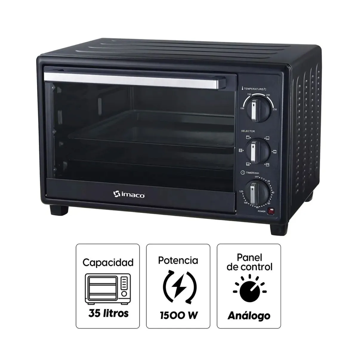 Imaco - HORNO ELÉCTRICO METAL 35 Lts. C/ROSTICICERO  IMACO – HES 35R