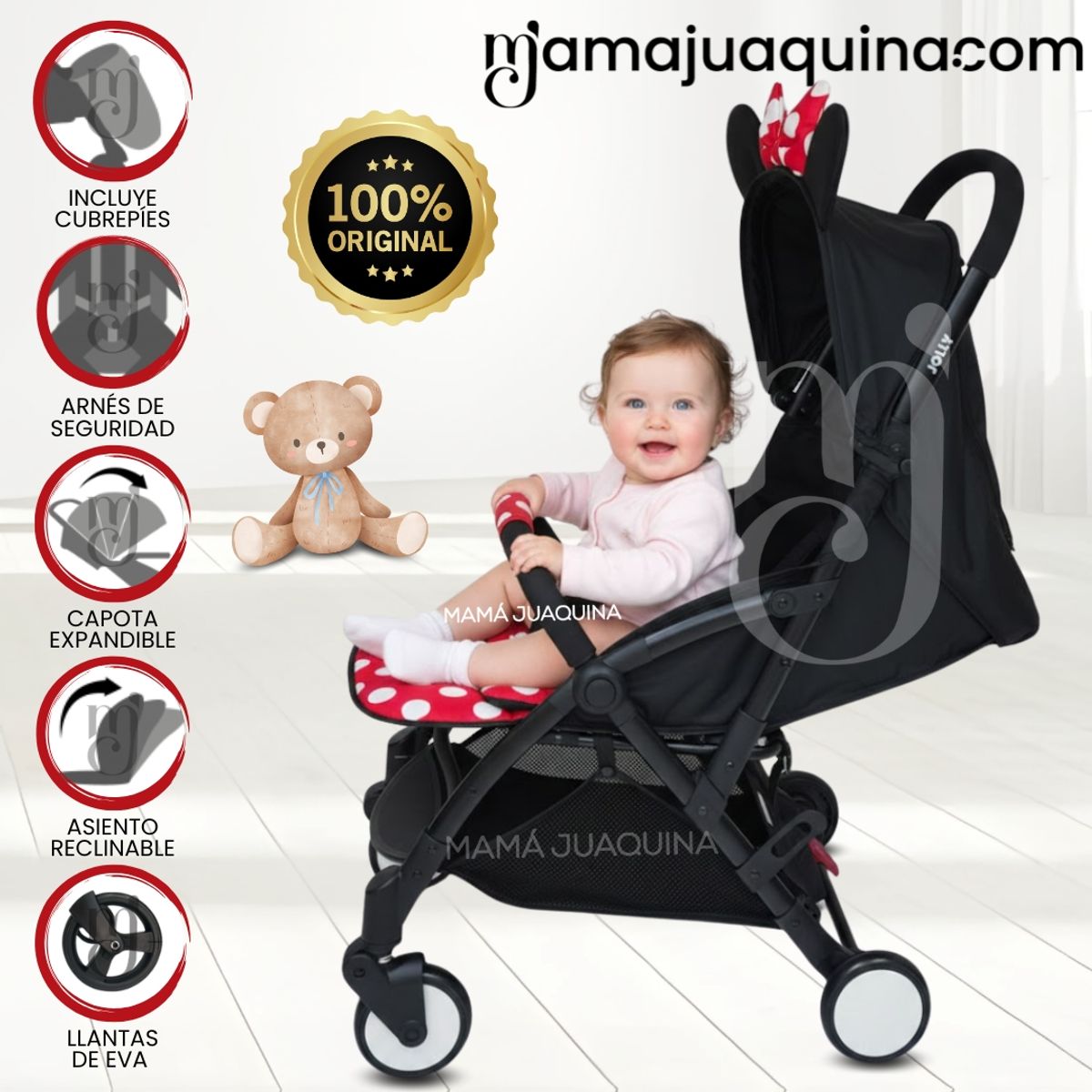 BABY - Coche Maleta de Lujo «MINNIE-E» Edición Limitada Red