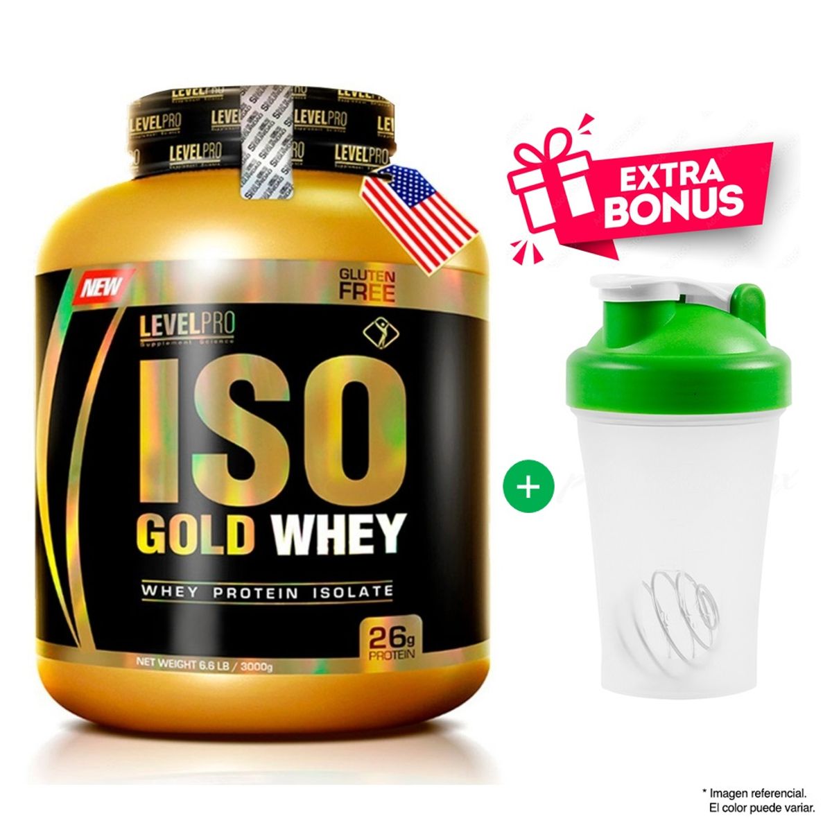 LEVEL PRO - PROTEÍNA ISO GOLD WHEY DE 3000 GRAMOS CHOCOLATE