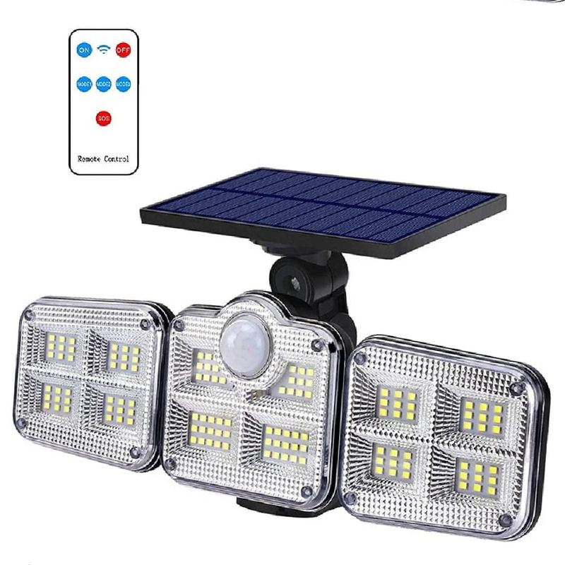 GENERICO - Lampara Reflector con Sensor para Exteriores Panel Solar Luz LED