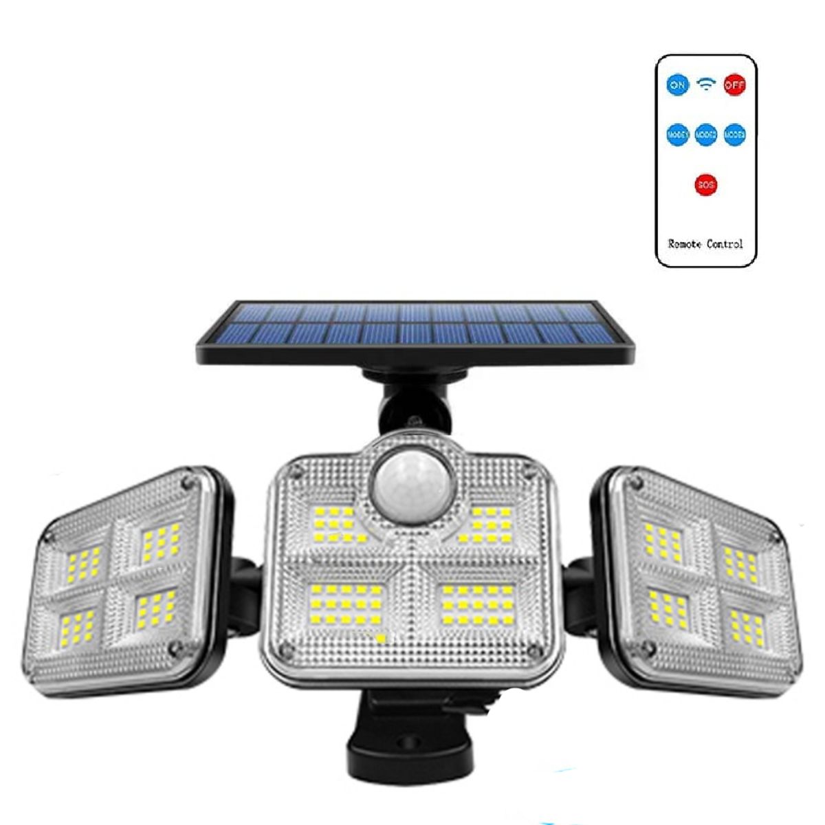 GENERICO - Lampara Reflector con Sensor para Exteriores Panel Solar Luz LED