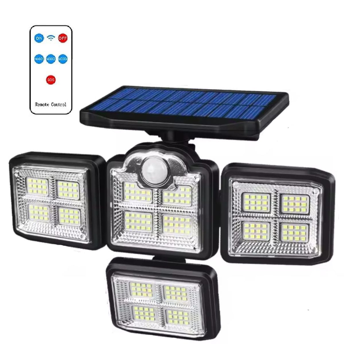 GENERICO - Reflector Lampara Luz LED con Sensor para Exteriores Panel Solar