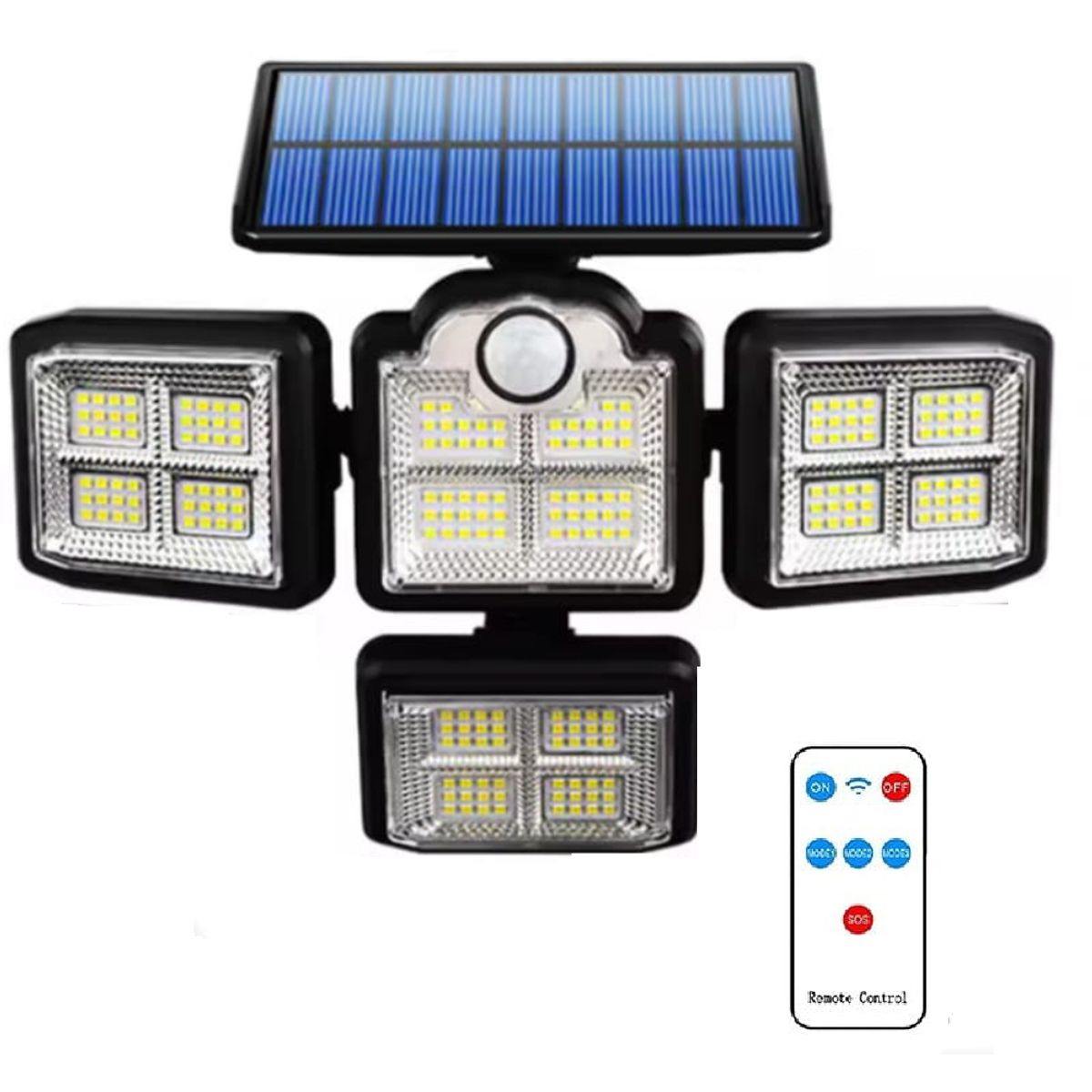 GENERICO - Reflector Lampara Luz LED con Sensor para Exteriores Panel Solar
