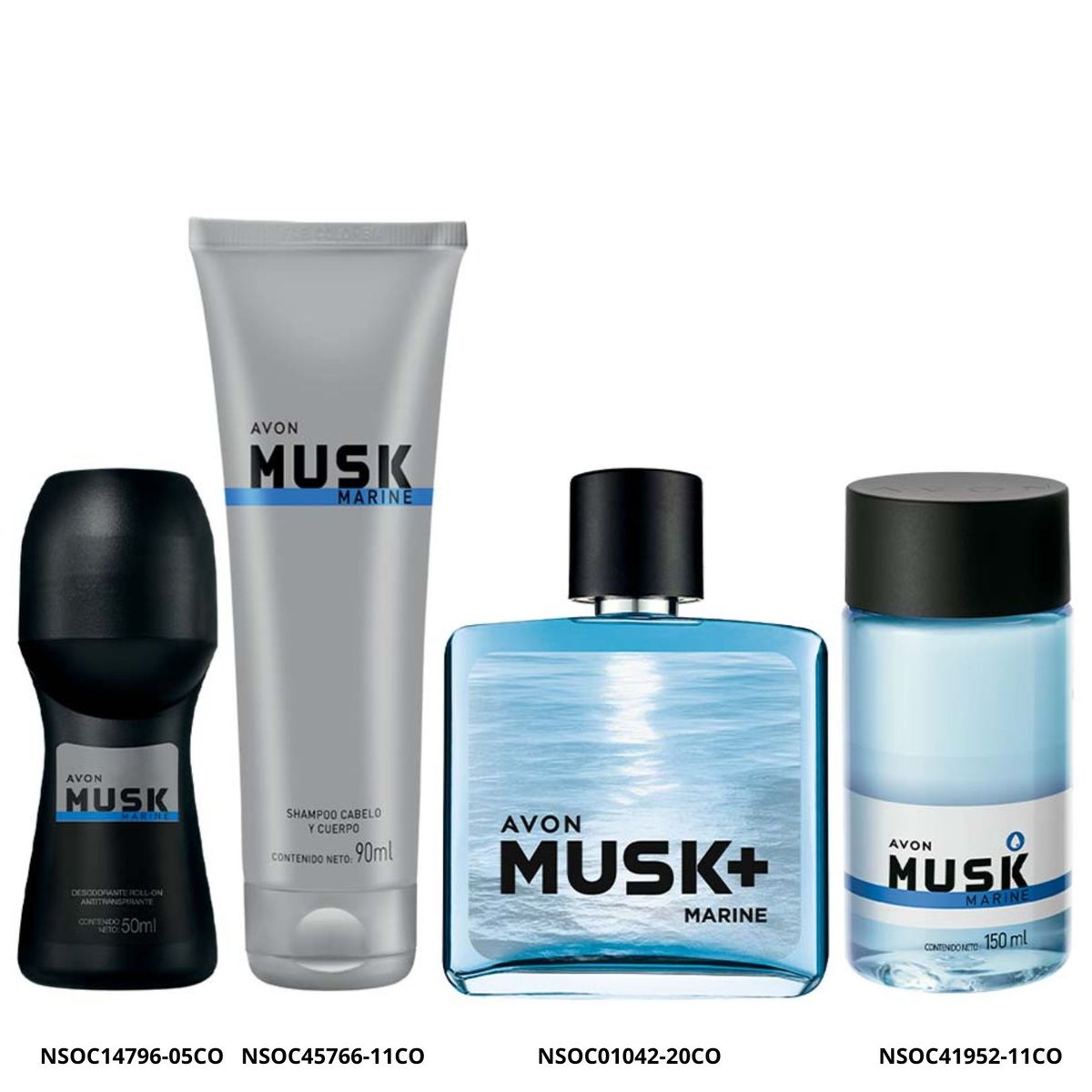AVON - Set Musk Marine Fragancia Hombre con Refresh Deo y Shampoo