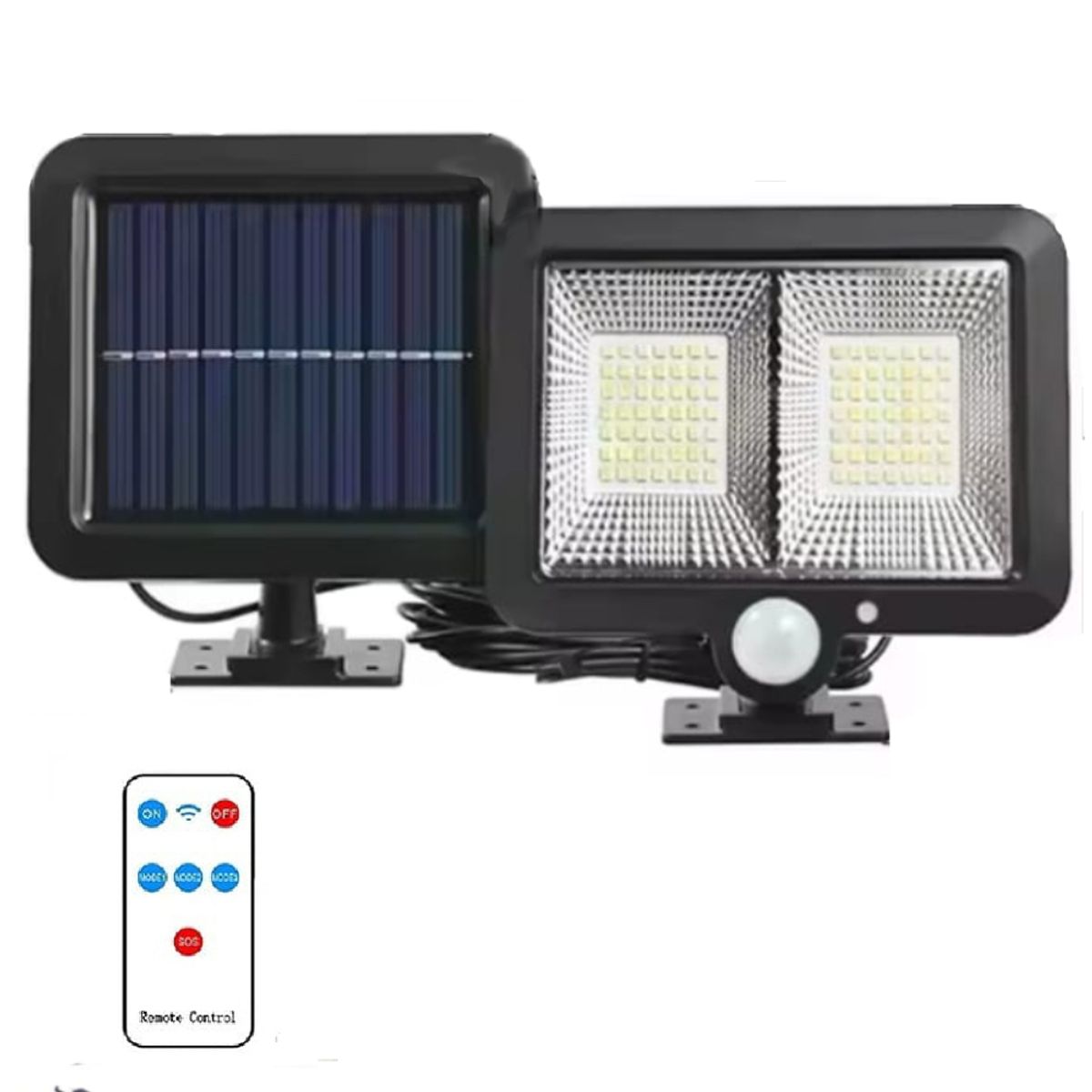 GENERICO - Reflector Lampara Luz LED con Sensor para Exteriores Panel Solar