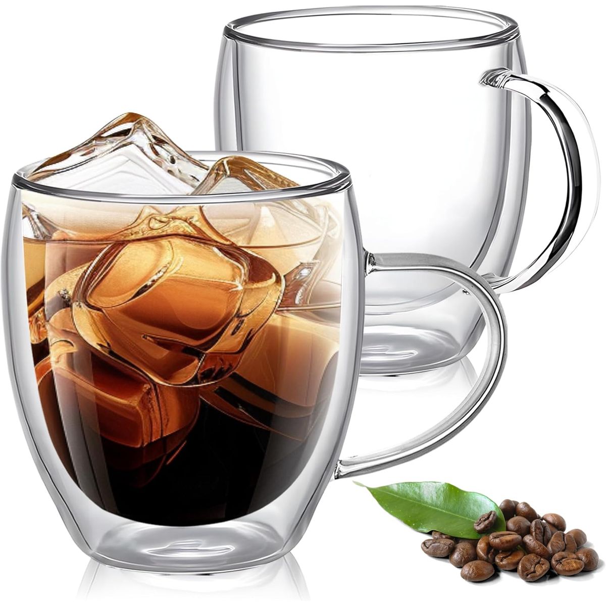 GENERICO - Set de  Dos Tazas doble pared 200 ml