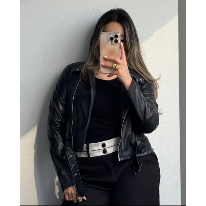 GENERICO - CHAQUETA CASUAL CON CORREA MUJER