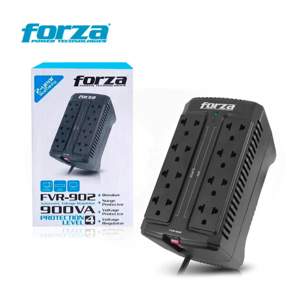 FORZA - ESTABILIZADOR FORZA 8 TOMAS 900VA 450W 220VA FVR-902