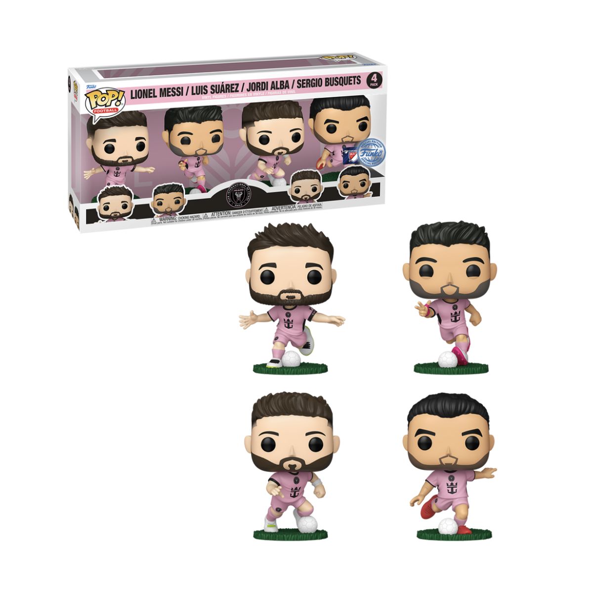 FUNKO - Inter Miami CF Funko Pop 4Pack Exclusivo Messi Suarez Jordi