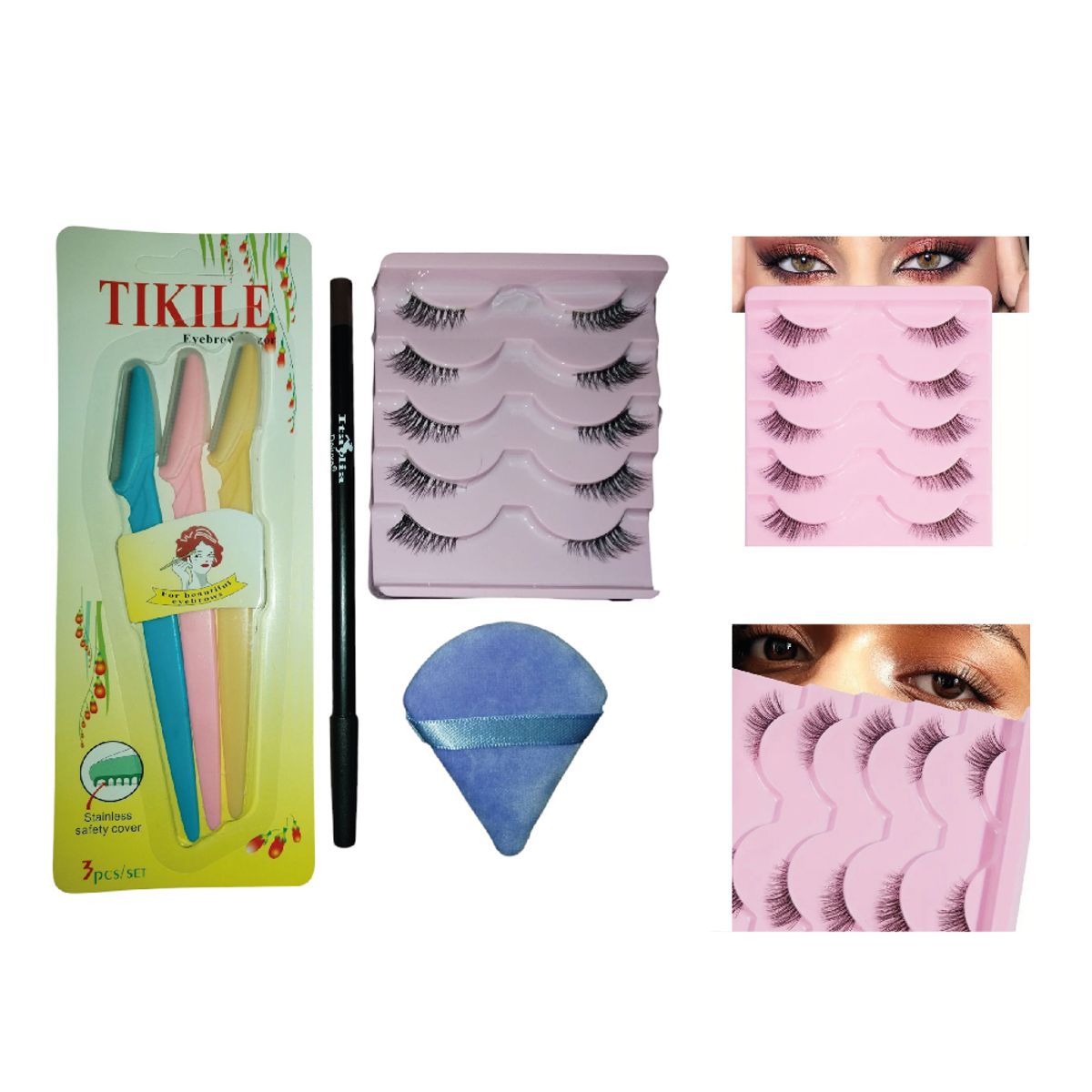 GENERICO - Pestañas foxy perfiladores cejas borla para makeup regalo