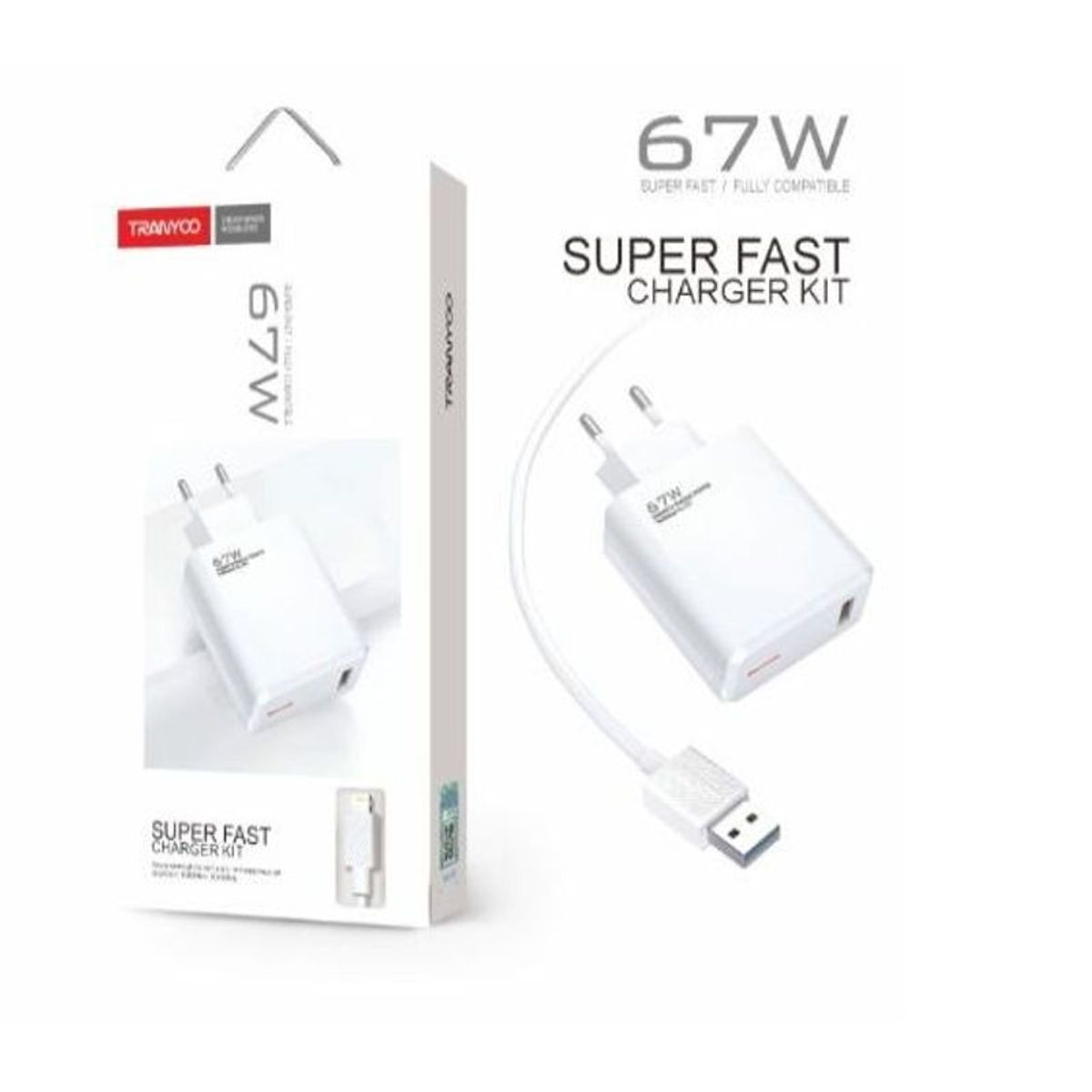 TRANYOO - CARGADOR SMARTPHONE DE CARGA RAPIDA 67W ENTRADA TIPO C