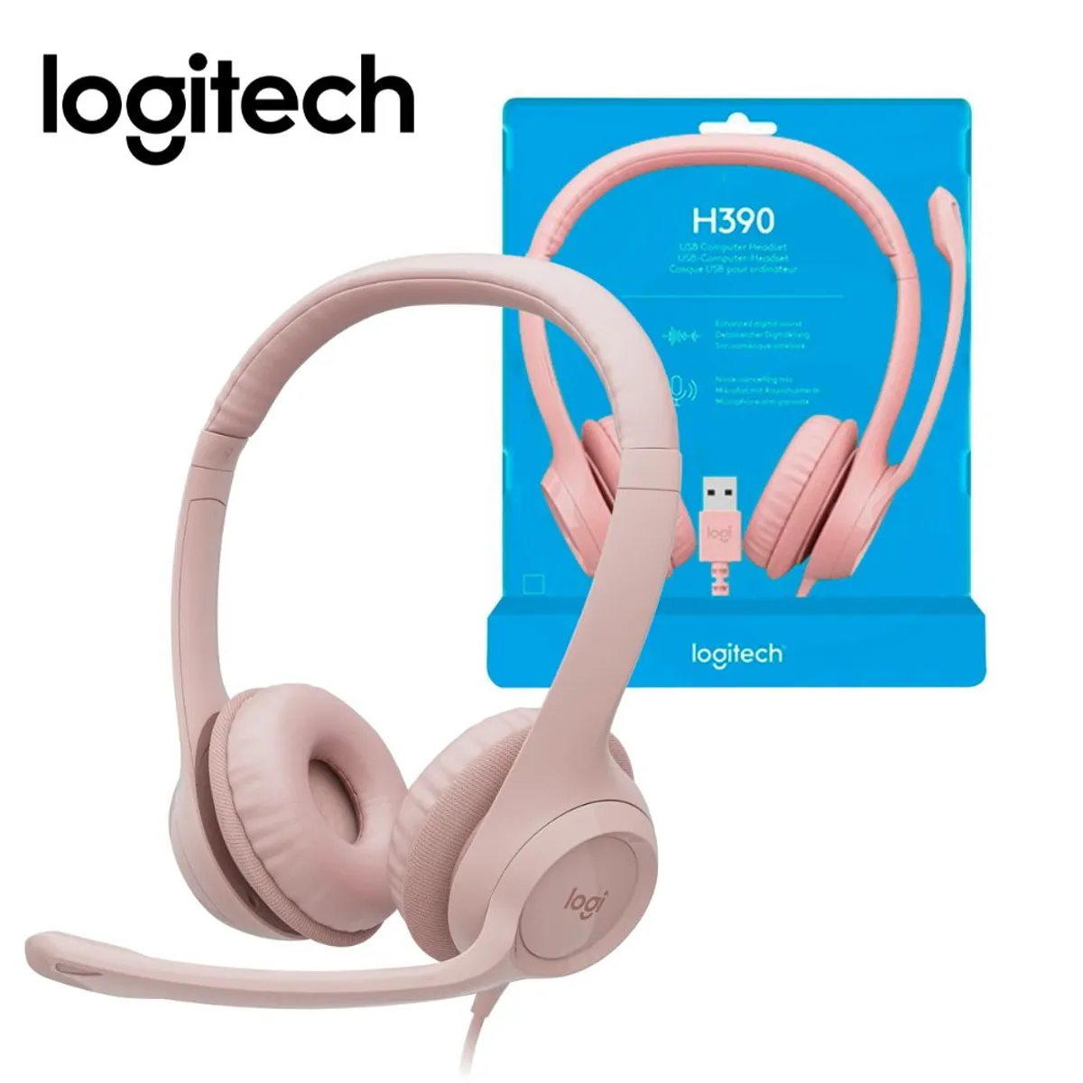 LOGITECH - Audifono con Microfono Logitech H390 USB Black