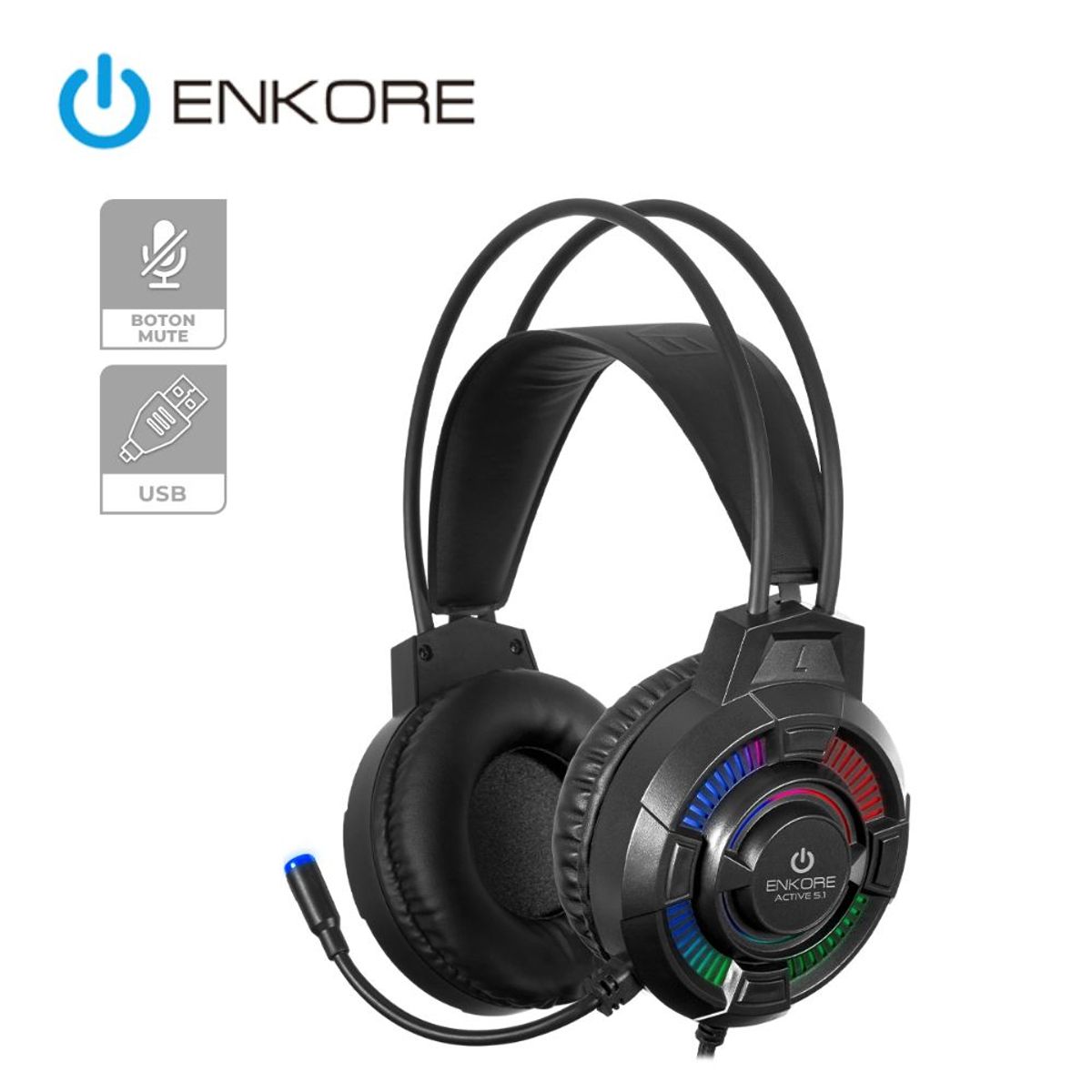 ENKORE - Audífonos Gamer Enkore Active Con Microfono EKHG1004U
