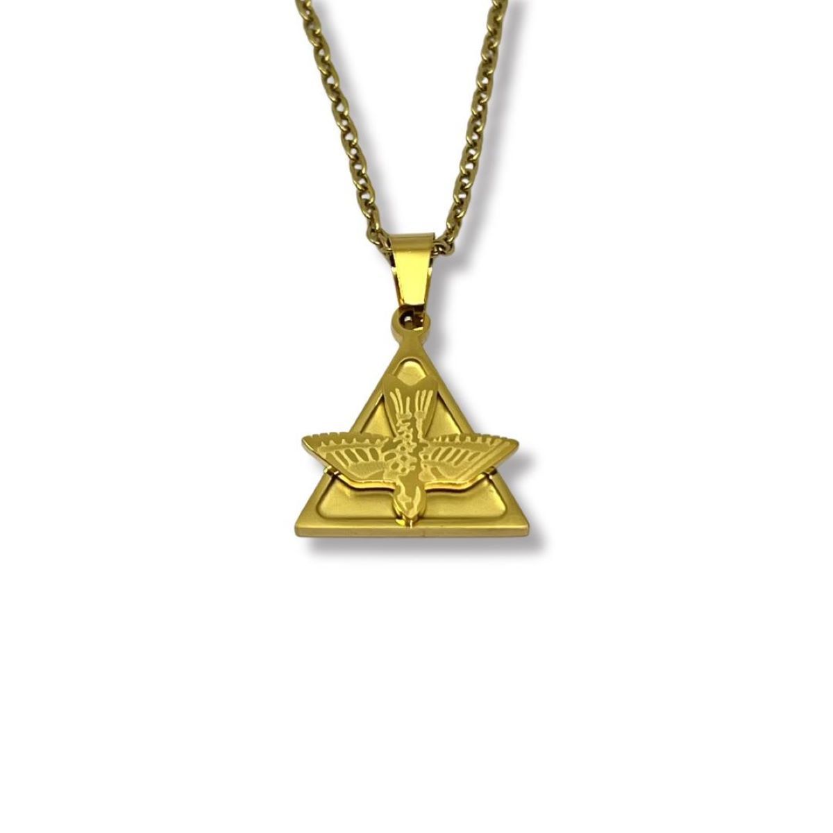 SANTORAL - Dije Espíritu Santo y Cadena Dorada - Acero