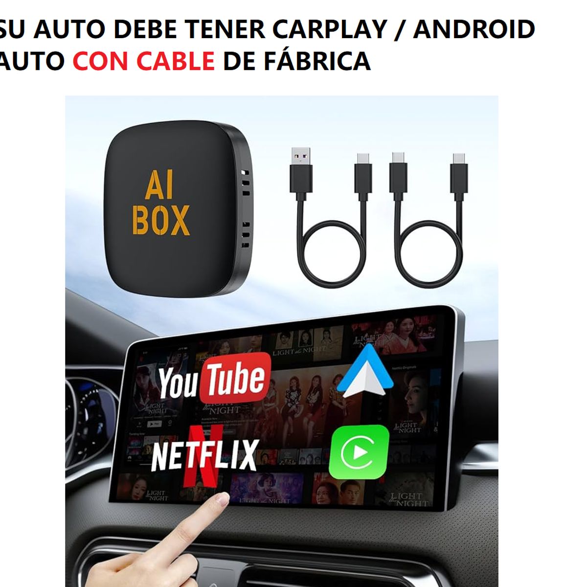 A BRAND - Convertidor Android Auto y Carplay A Inalambrico C youtube y Netflix