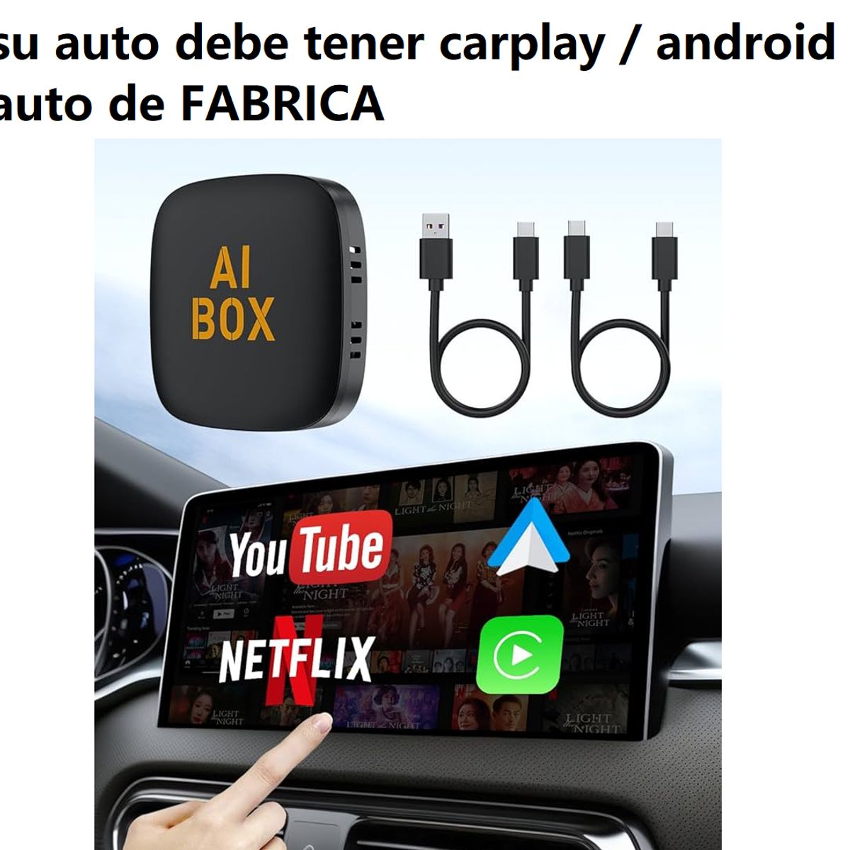 A BRAND - Convertidor Android Auto y Carplay A Inalambrico C youtube y Netflix