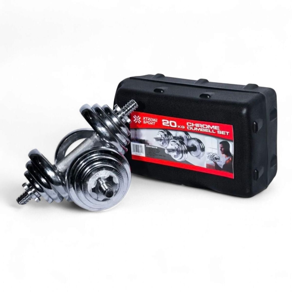 XTREME SPORT - Mancuernas Pesas Set de 20kg Discos Cromados