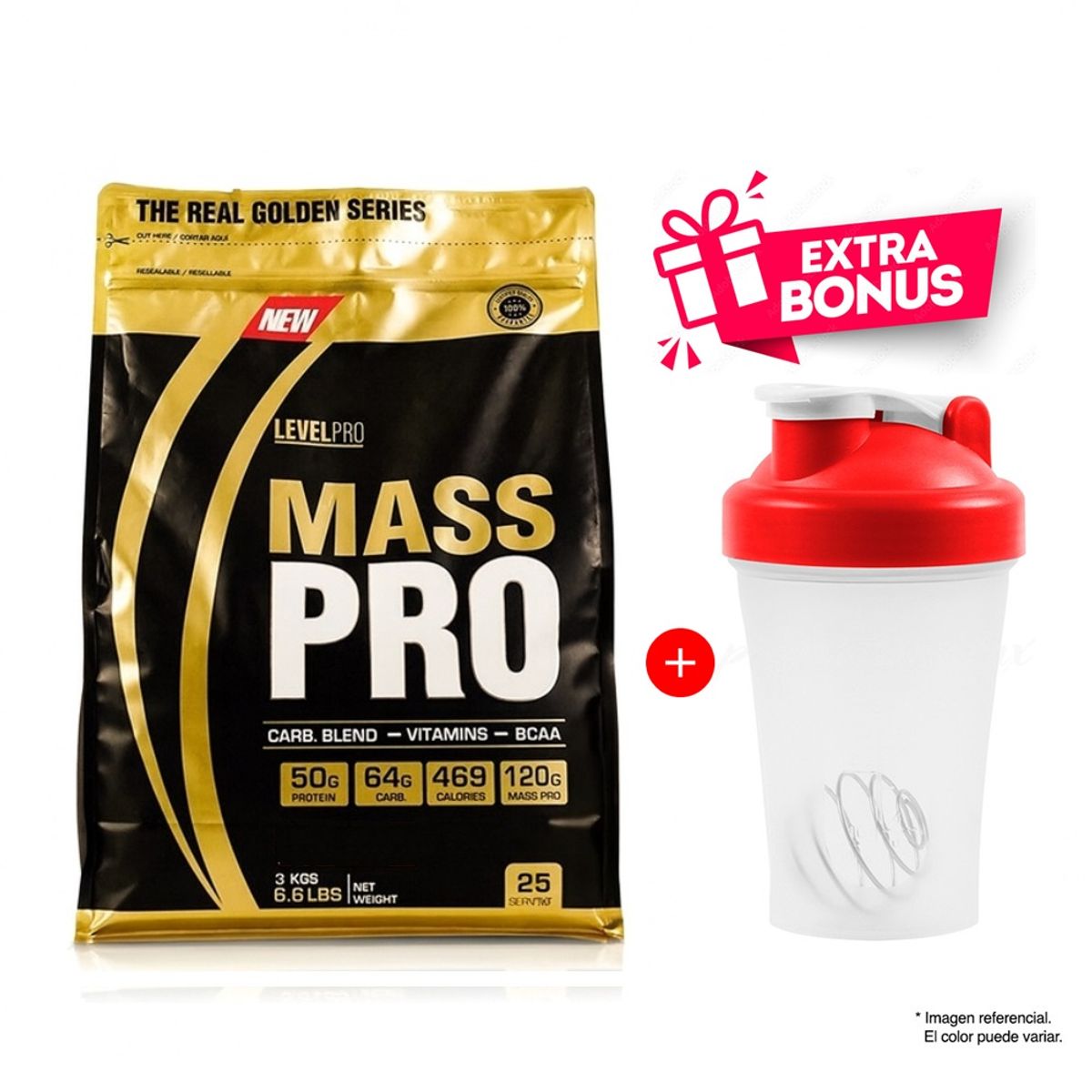 LEVEL PRO - LEVEL PRO MASS PRO 6.6 LIBRAS RICH CHOCOLATE + SHAKER