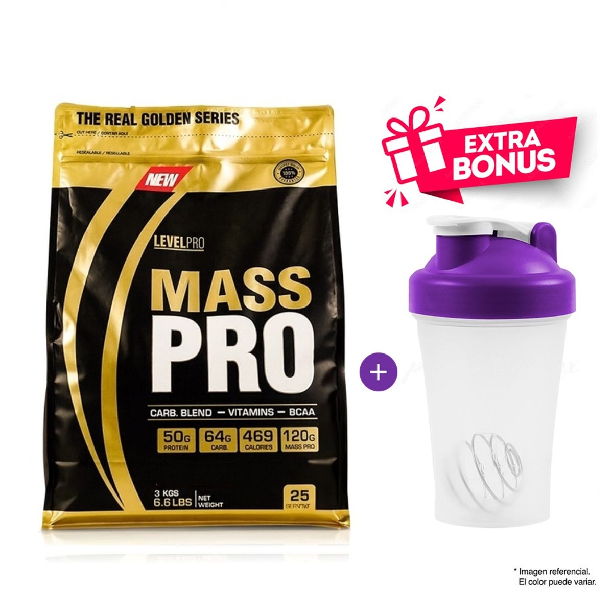 LEVEL PRO - Proteína Suero de Leche Mass Pro 3kg Chocolate