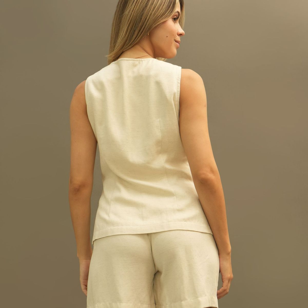 KAFA - ADELA  BLUSA Y SHORT EN TELA LINO