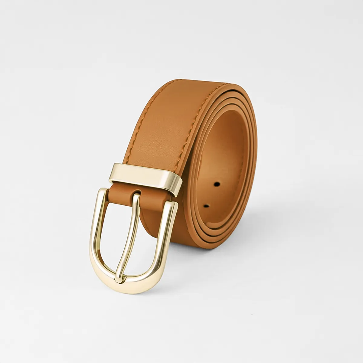 GENERICO - CORREA CAMEL CON HEBILLA DORADA