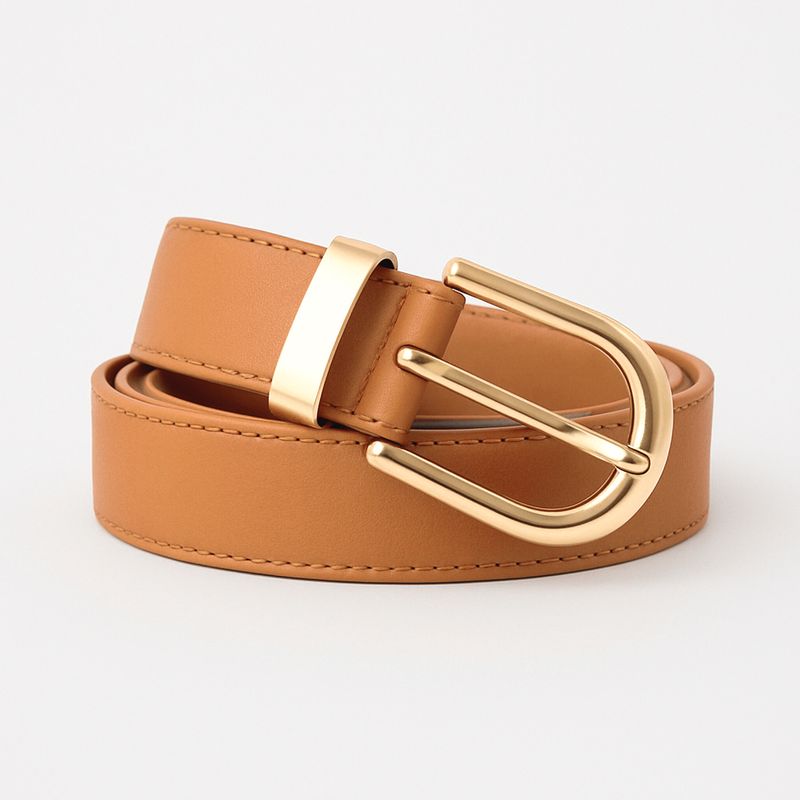 GENERICO - CORREA CAMEL CON HEBILLA DORADA
