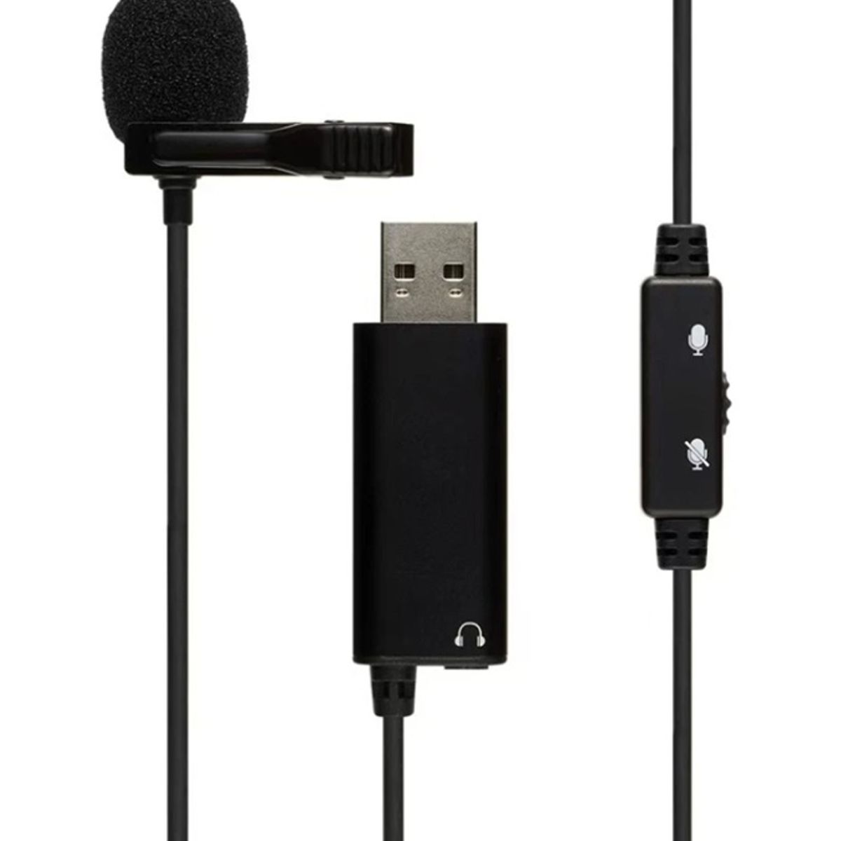 OEM - Micrófono USB de Solapa - Para Computadoras y Latops - Con Mute