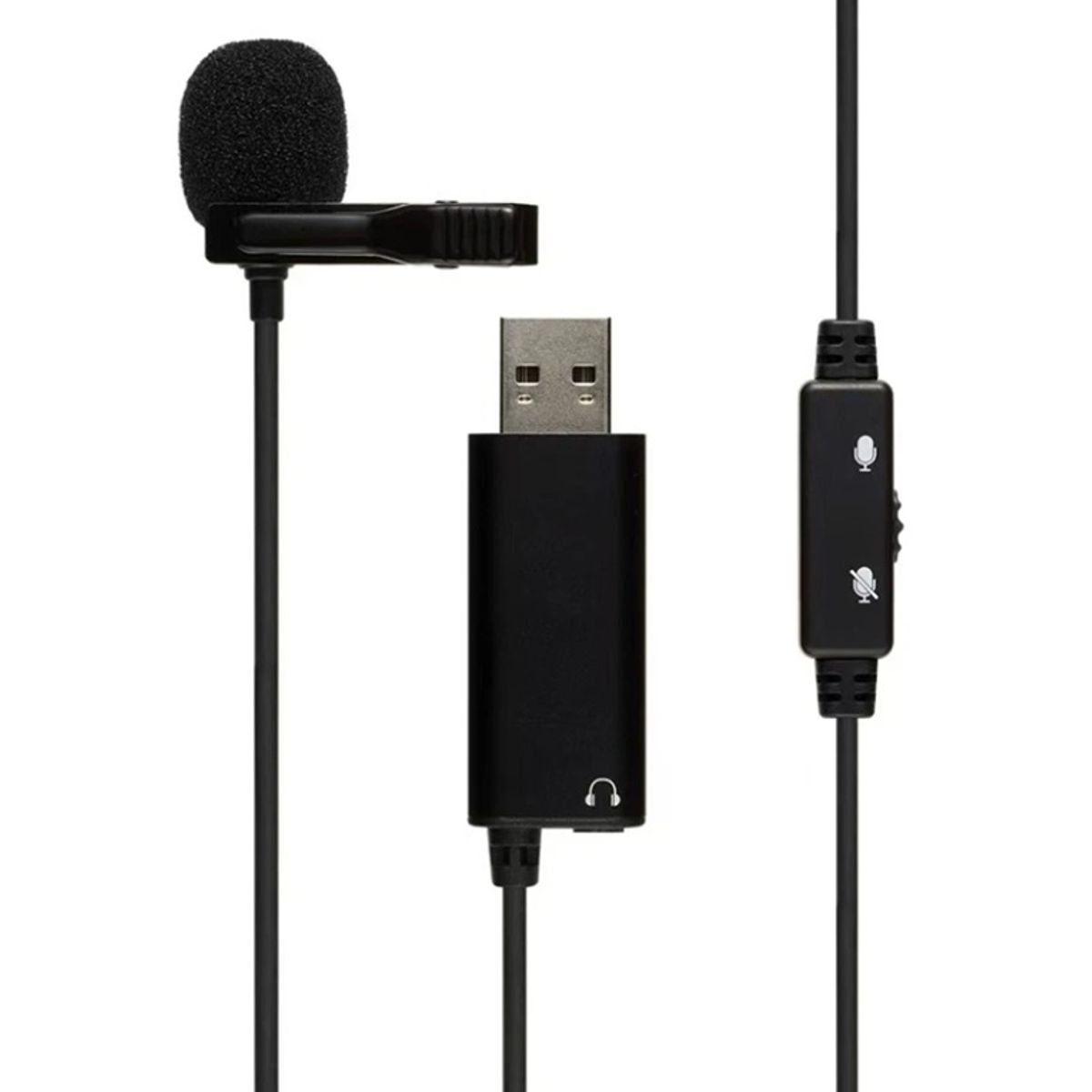 OEM - Micrófono USB de Solapa - Para Computadoras y Latops - Con Mute