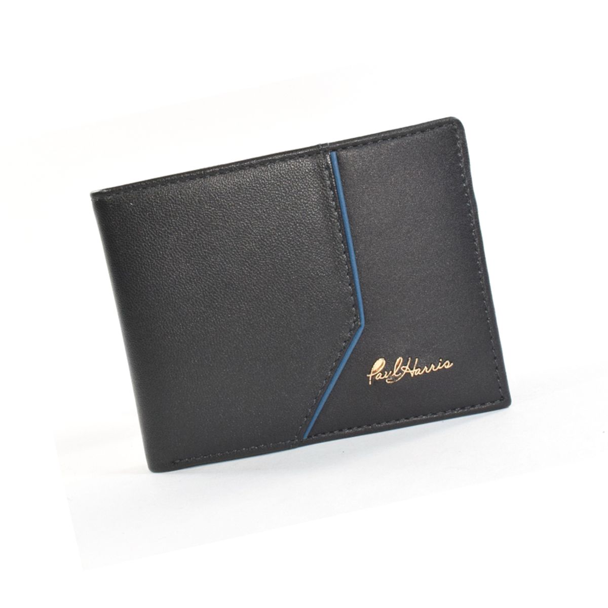 PAUL HARRIS - Billetera para hombre en cuero con sencillero interno - negro az
