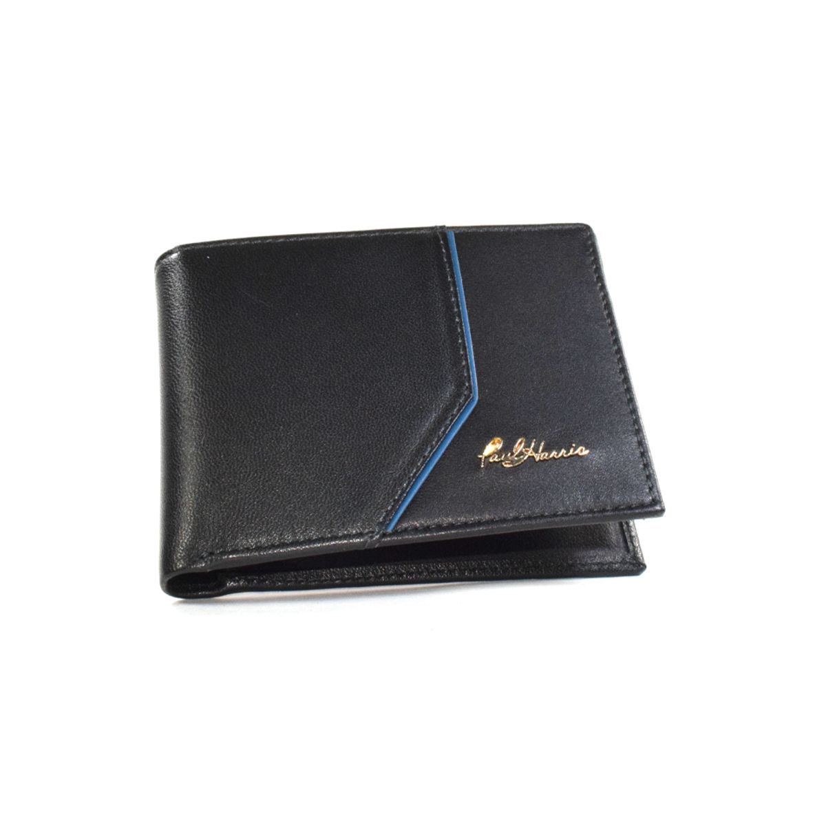 PAUL HARRIS - Billetera para hombre en cuero con sencillero interno - negro az