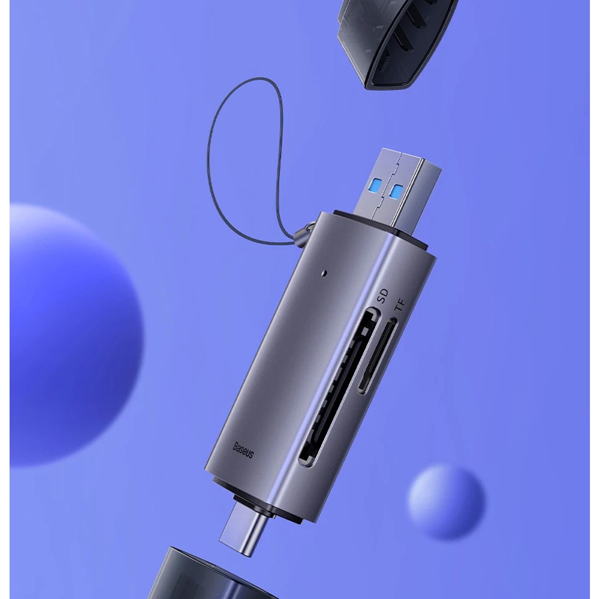 BASEUS - Lector de tarjeta SD y micro SD a USB 3.0 Y USB tipo C - Baseus