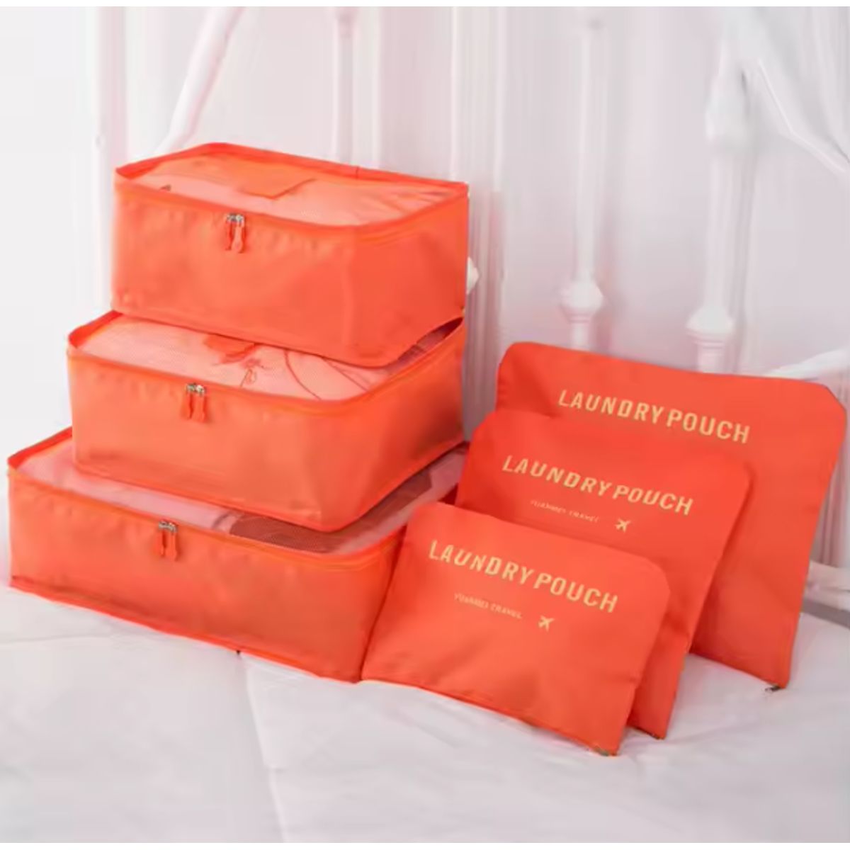 GENERICO - Set Organizadores de Maleta Bolsas Impermeable para Viaje 6PCS - Coral