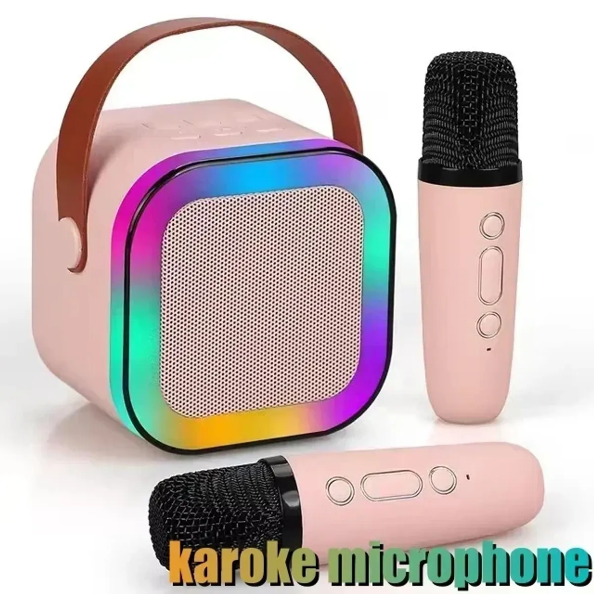 GENERICO - MINI PARLANTE KARAOKE CON 2 MICROFONOS BLUETOOTH