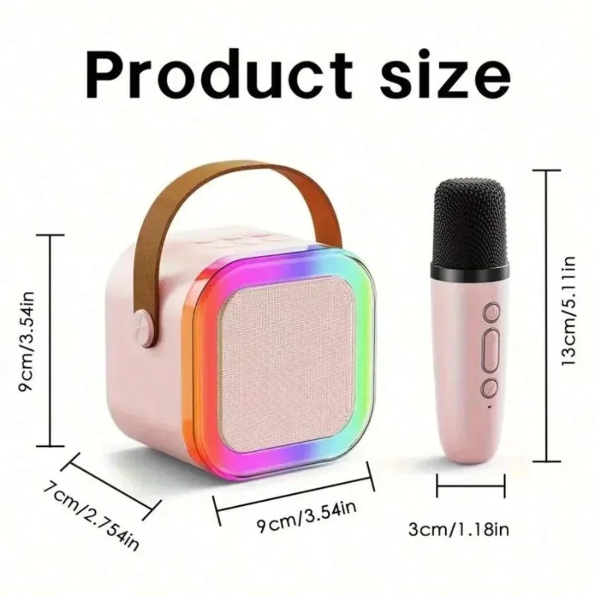 GENERICO - MINI PARLANTE KARAOKE CON 2 MICROFONOS BLUETOOTH