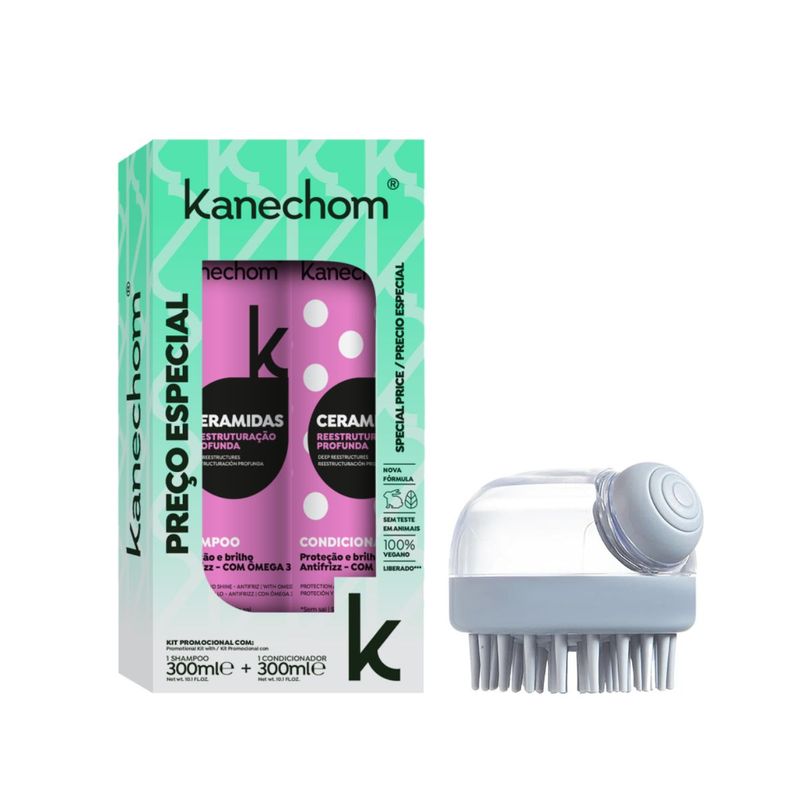 KANECHOM - Shampoo Acondicionador Ceramidas Kanechom 300ml Duo Pack + Dispensador